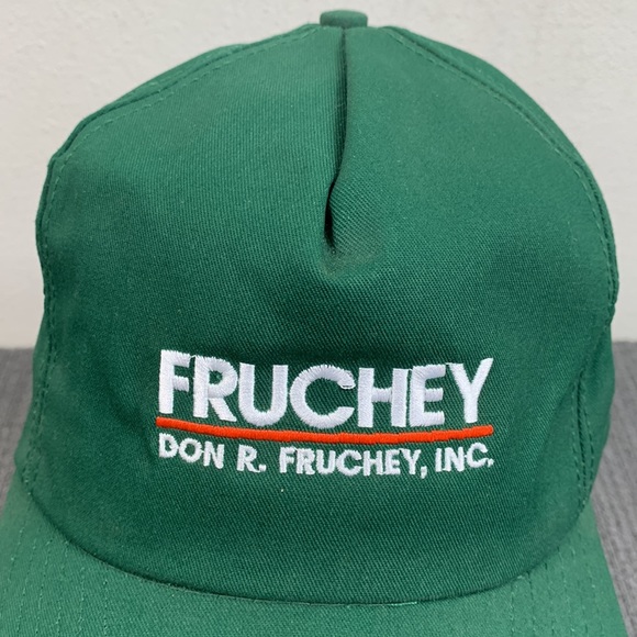 Vintage Fruchey Snapback Hat Mens OSFA Green Baseball Cap P Caps Made in USA - Picture 3 of 13